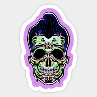 Sugar Skull Rockabilly Sticker